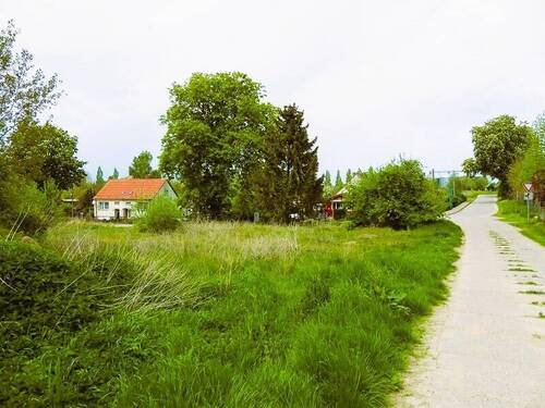 Blick aufs Grundstück vom Fahrradweg - 