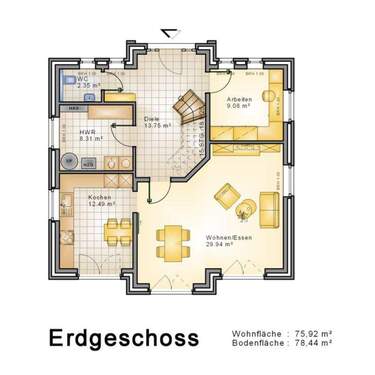 Erdgeschoss - Einfamilienhaus mit 124,00 m&sup2; in Jade zum Kaufen