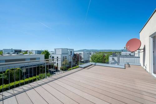 Dachterrasse mit Panorama Taunusblick - Großzügiges, freistehendes EFH-Bauhaus in Bestlage Frankfurt-Riedberg mit Taunusblick zu vermieten