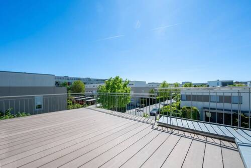 Dachterrasse Ausblick Umfeld Ginsterhöhe-Ost - 8 Zimmer Einfamilienhaus zur Miete in Frankfurt am Main