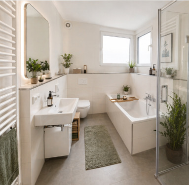 KI_Badezimmer.png - Etagenwohnung mit 96,00 m&sup2; in Linkenheim-Hochstetten zur Miete