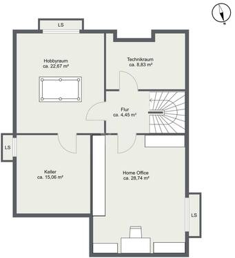 Kellergeschoss - 5 Zimmer Einfamilienhaus in München