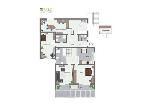 Split Level Wohnung - 