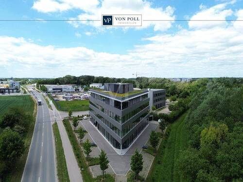 Titelbild-Logo - Erstbezug - Design-Bürogebäude unweit Airbus und Autobahn