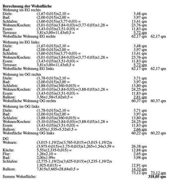 Planungsunterlagen Wohnflächen - 