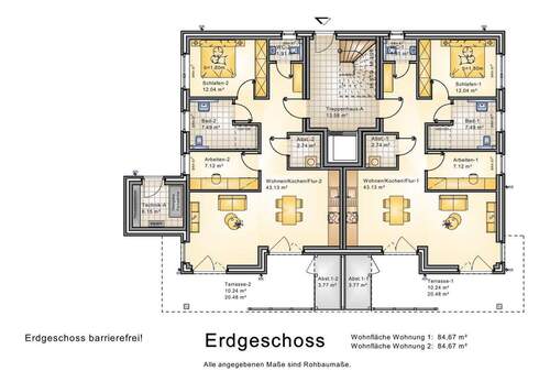 Erdgeschoss - 3 Zimmer Etagenwohnung in Wiefelstede