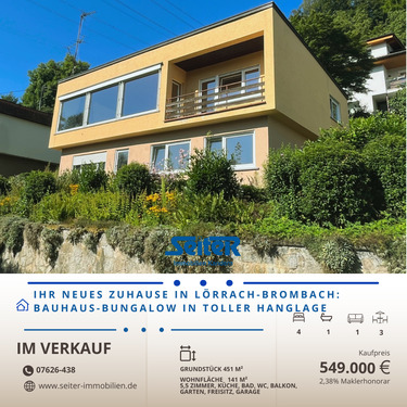 FB Brombach Kammerer (2).png - Ihr neues Zuhause in Brombach: Bauhaus-Bungalow in toller Hanglage