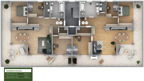 Penthaus Geschossplan - 