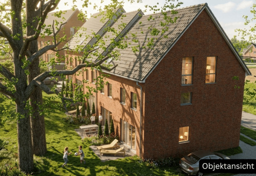 Objektansicht (Visualisierung) - Neubauprojekt ALSTAR: Moderne Reihenhäuser am Alsterlauf