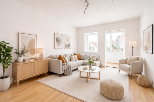 Wohnzimmer gestaged - Top Gelegenheit: 3-Zimmer Wohnung in Stuttgart-Degerloch ++VERMIETET++