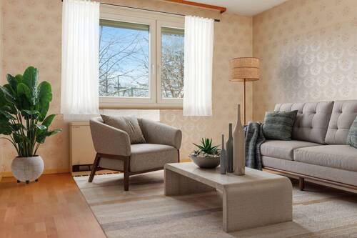 Wohnzimmer visualisiert - 5 Zimmer Reihenmittelhaus in Kirchheim unter Teck