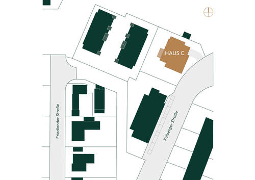 Lageplan Haus C - Etagenwohnung mit 52,50 m² in Karlsruhe / Waldstadt zum Kaufen