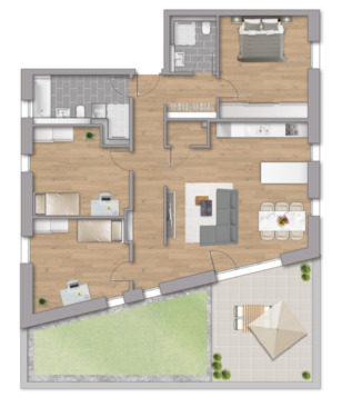 ETW B.2.01 - Etagenwohnung mit 121,80 m&sup2; in Stutensee zum Kaufen