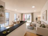 Wohnzimmer - 2 Zimmer Etagenwohnung zur Miete in München
