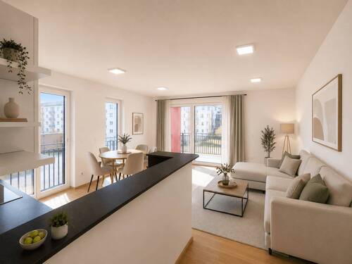Wohnzimmer - 2 Zimmer Etagenwohnung zur Miete in München
