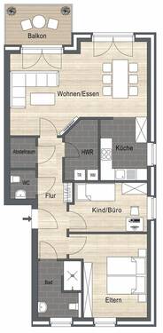 Obergeschosswohnung - 