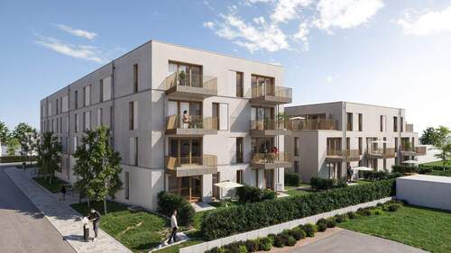 Außenvisualisierung Südwest - 3 Zimmer Etagenwohnung zum Kaufen in Stutensee