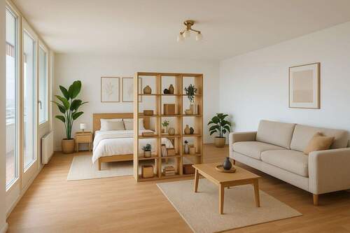 Wohnraum Visualisierung - Ihr frisch renoviertes 1-Zimmer-Apartment mit Balkon und Stellplatz - ideal für Singles & Anleger