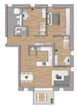 ETW C.1.03 - 4 Zimmer Etagenwohnung in Stutensee