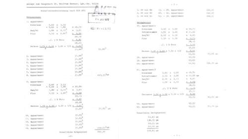 Teilungserklärung mit qm - 