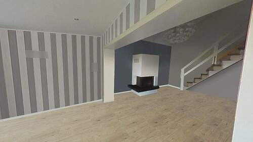 Wohnbereich mit Kamin - 5 Zimmer Einfamilienhaus in Friedrichskoog