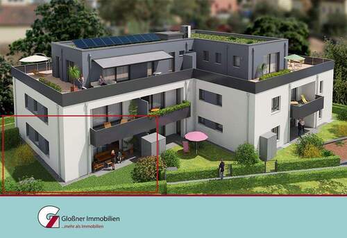 Ansicht West - Barrierefrei im Erdgeschoss mit Garten