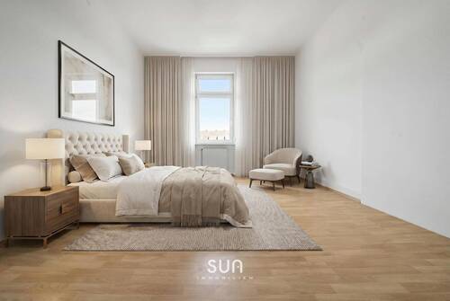 SCHLAFZIMMER (Beispieleinrichtung) - Etagenwohnung mit 74,00 m&sup2; in Frankfurt am Main zum Kaufen