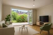 Wohnzimmer - Virtual Staging - Top!! geringe Erbpacht - Reihenmittelhaus mit traumhaftem Garten