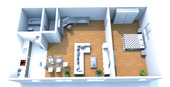 Grundriss ETW 14.png - helle, moderne 2-Raum-DG-Wohnung mit offener Wohnküche, unbefristet vermietet