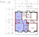 Genehmigungsplan, Wohnung farbig markiert - 