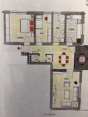 Grundriss.jpg - Eigentumswohnung 3,5 Zimmer - 1.OG inkl. Garage