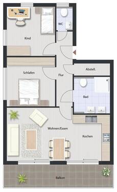 Grundriss Wohnung - Letztes Angebot - nur noch eine zu haben! Modern wohnen bis ins hohe Alter, KfW-Förderfähig.