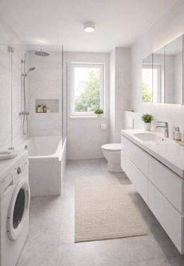 Bad mit Einrichtungsbeispiel - Etagenwohnung mit 104,00 m&sup2; in Landshut zum Kaufen