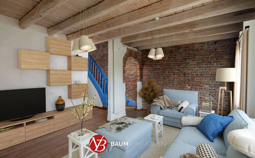 Visualisierung_Wohzimmer mit Kaminanschluss EG - Ein wahres Unikat! Freistehendes Einfamilienhaus mit Einliegerwohnung in Meerbusch-Büderich