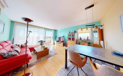 Wohnzimmer - Der Traum vom Wohnen über den Dächern von Poing - Panorama inklusive