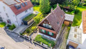 Drohnenansicht - mit Bauvorbescheid- großes Grundstück mit EFH zur Wohntraumgestaltung - Neubau oder Kernsanierung