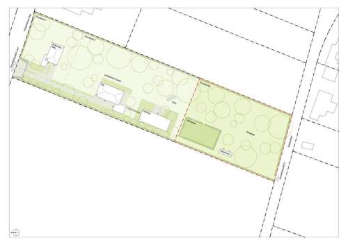 Lageplan gesamtes Anwesen mit Markierung des Grundstücks - 
