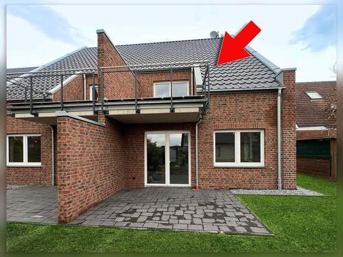 Rückansicht - Schicke Neubau Dachgeschoss Wohnung mit Erbbaurecht, 3 Zimmern und Balkon über 2 Ebenen