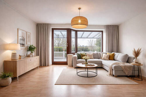 Wohnzimmer_gestaged - 4 Zimmer Doppelhaushälfte in Elmshorn