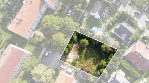 Grundstück_markiert - Baugrundstück für Doppelhaus- Baugenehmigung inklusive