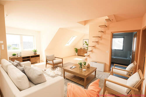 Wohn- und Esszimmer KI generiert - 3 Zimmer Etagenwohnung in Rottenbauer