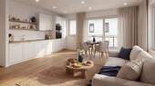 Innenvisualisierung Wohnbereich - Investment oder eigenes Nest: Lichterfüllte Balkon-Wohnung mit gehobener Ausstattung, bezugsfertig