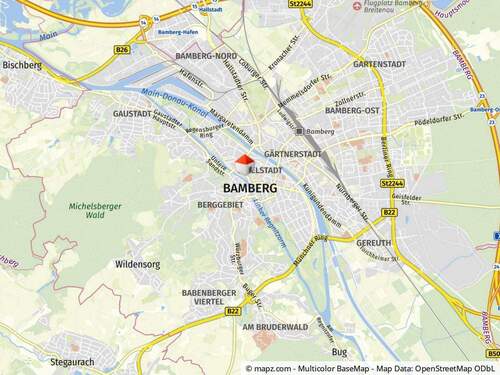 Geolyzer Kartenausschnitt - 2 Zimmer Etagenwohnung in Bamberg