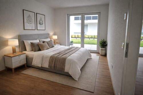 Schlafzimmer-Beispielbild - Erstbezug - Wohnen mit Komfort, 2-Zimmerwohnung im EG mit Terrasse und Tiefgaragenplatz