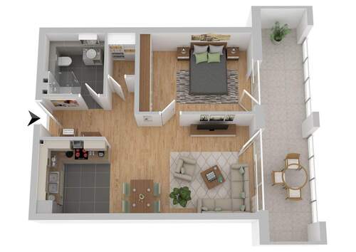 1. Obergeschoss - 2 Zimmer Etagenwohnung zur Miete in Villingen-Schwenningen