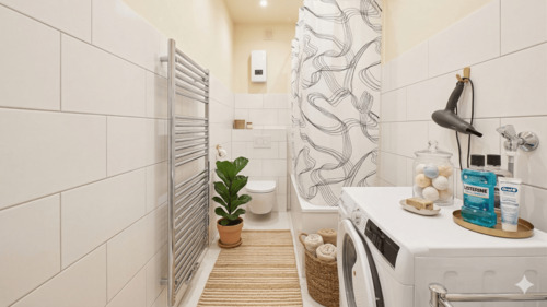Badezimmer - Etagenwohnung mit 49,00 m&sup2; in Wuppertal zum Kaufen