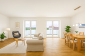 Wohnzimmer (Einrichtungsvorschlag) - 4,5 Zi-Neubauwohnung mit hochwertiger Ausstattung - Erstbezug mit Garage & Stellplatz zu vermieten