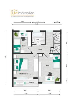 OG - 4 Zimmer Reihenmittelhaus zum Kaufen in Teising