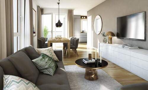 Wohn-/Eßbereich - Etagenwohnung mit 95,70 m&sup2; in Kaiserslautern zum Kaufen