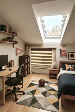 Einrichtungsbeispiel Dachzimmer 2 KI generiert - 